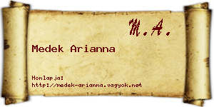 Medek Arianna névjegykártya